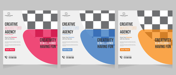 Digital business and marketing social media post banner template