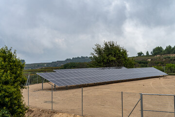 Solar panels on a field