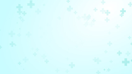 Abstract white blue green colors cross pattern healthcare background.