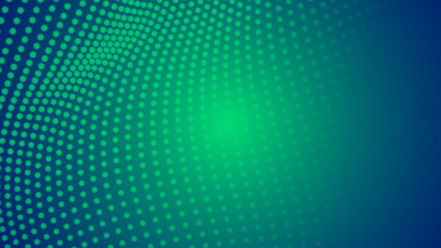 Abstract dot green wave pattern gradient texture technology background. © Papapig