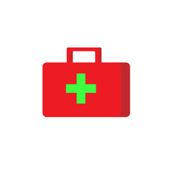 medicine bag flat design concept, icon isolated white background. medical bag icon.First Aid Kit Icon Vector Illustration. Emergency first aid icon. Medical Kit Icon. medical bag icon.
