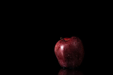 Food photography red apples on a dark background