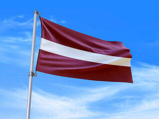 Fototapeta na wymiar Latvia flag waving in the wind