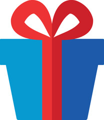 New year, Christmas, holiday concept. Vector flat illustration of giftbox for web sites, apps, adverts, books, shops, stores