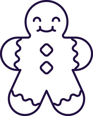 New year, Christmas, holiday concept. Vector line icon of Christmas cookie in modern flat style. Editable stroke for adverts, web sites, stores, shops, apps, articles