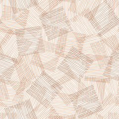 Brown scribble lines. Hand drawn lines with a marker pen. Vector doodle seamless pattern. Repeat background for fabric, wrapping, card or wallpaper.