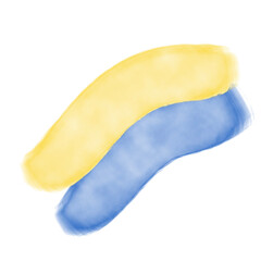 Ukraine Flag Hand Painted in Watercolor
