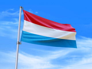 Luxembourg flag waving in the wind