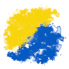 Ukraine Flag Hand Painted in Watercolor