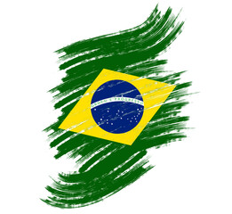 BRAZILIAN FLAG ILLUSTRATION WITH BRUSH EFFECT