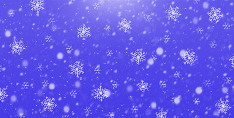 Winter abstract blue background with snowflakes
