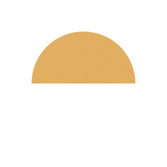 Yellow, mustard half circle with gritty texture. Geometry shape in boho color,noise, grunge, destressed, grain. Dirt, cement,concrete. Terracotta,coffe, chocolate,pastel color.