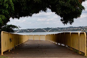 JK bridge over Paranoá lake in Brasilia city Brazil,