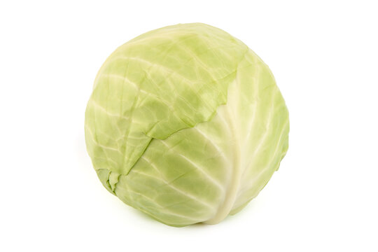 Fresh organic Cabbage, isolated on white background.