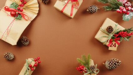 Fototapeta na wymiar Christmas background with gift box