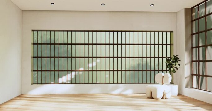 Modern room interior wabisabi style.3D rendering