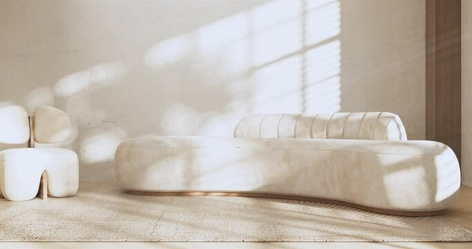 Armchair sofa and decoration japanese on Modern room interior wabisabi style.3D rendering