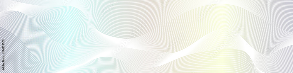 Poster winter white abstract background design. modern wavy line pattern (guilloche curves) in monochrome c