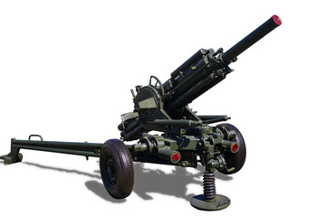 automatic 82mm mortar 2B9 Vasilek (Cornflower) developed in the Soviet Union isolated on white...