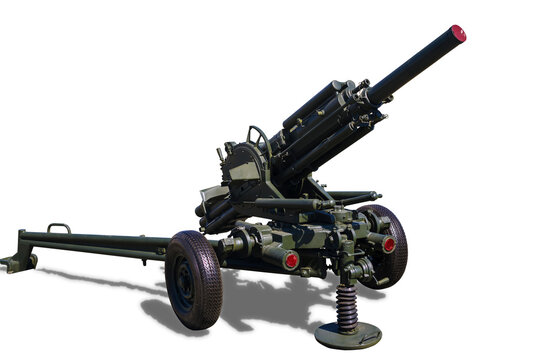 automatic 82mm mortar 2B9 Vasilek (Cornflower) developed in the Soviet Union isolated on white background