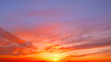 Beautiful red sky sunset as background