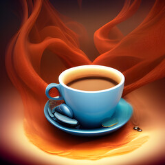 Obraz premium Coffee Cup Background 3D 