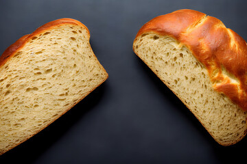 a loaf of bread, high calorie staple food, well baked and crusty
