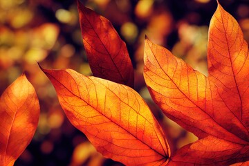 Obraz premium Autumn Leaf. Colorful background of multicolor leaves with natural light. Ai generated image
