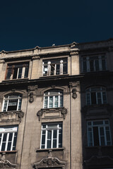 Part of the facade of the art-nouveau building in Istanbul.