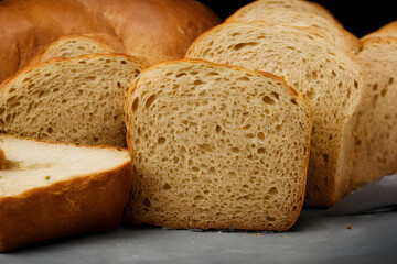 a loaf of bread, high calorie staple food, well baked and crusty