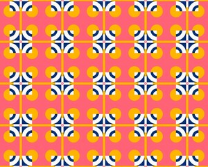 Oriental ethnic geometric seamless Tile pattern made with various traditional elements style design