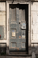 Old and shabby door in the historical center of Istanbul.