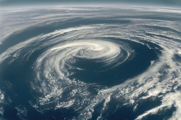 Fototapeta na wymiar Powerful hurricane, cyclone view from space. Meteorological research from space. 3d illustration