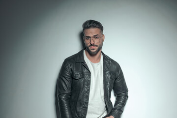 fashion model posing with firm posture and a sexy look