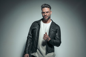 young casual man posing with sensual vibe