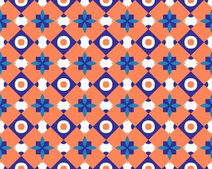 Fototapeta na wymiar Oriental ethnic geometric seamless Tile pattern made with various traditional elements style design
