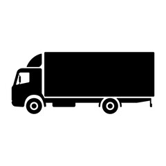 Truck icon. Black silhouette. Side view. Vector simple flat graphic illustration. Isolated object on a white background. Isolate.