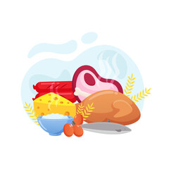 Delicious meat food vector illustration