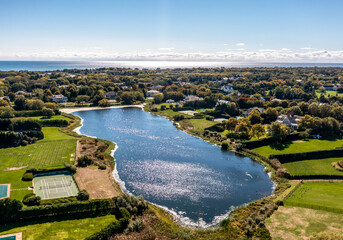 Aerial view of the Hamptons, Long Island