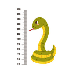 Obraz premium Baby Ruler, Kids Growth Meter With Funny Snake. Height Altitude Scale, Pediatric Chart For Children Height Measurement
