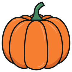 Pomarańczowa dynia. Grafika wektorowa. 