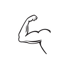 arm muscle icon logo vector design template