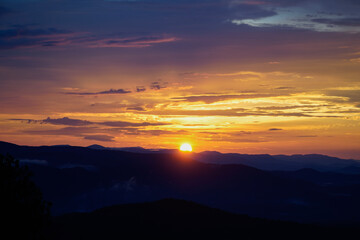 sunset in the mountains