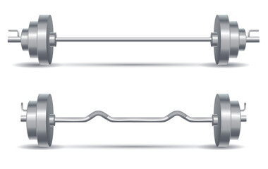 Dumbbell weight gym fitness barbell training sport isolated set. Vector graphic design illustration