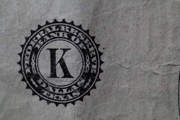 One dollar bank of dallas detail close-up.