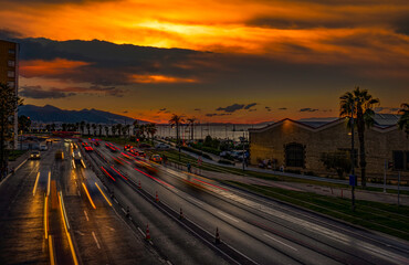 Fototapeta na wymiar sunset in İzmir