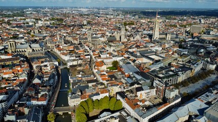 drone photo Ghent Belgium europe