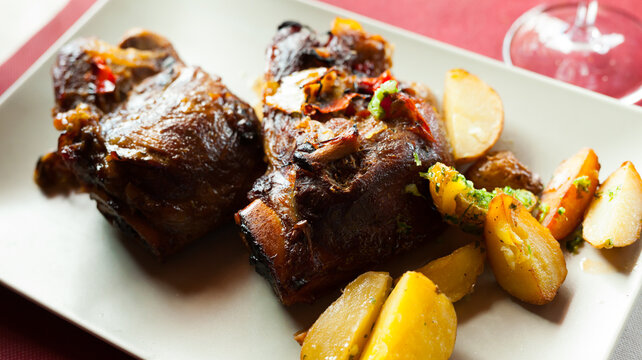 Traditional spanish dish Galtas a la brasa. High quality photo