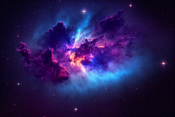 Bright blue nebula, high-quality astro photography, astronomy, james webb space telescope image, nasa, space - obrazy, fototapety, plakaty