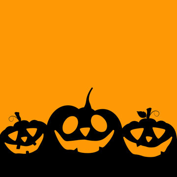 Halloween template with pumpkins. Vector illustration. Cartoon